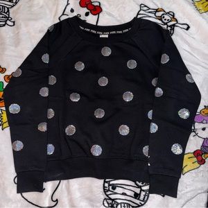 Victoria’s Secret PINK sequin polka dot sweatshirt ✨🖤